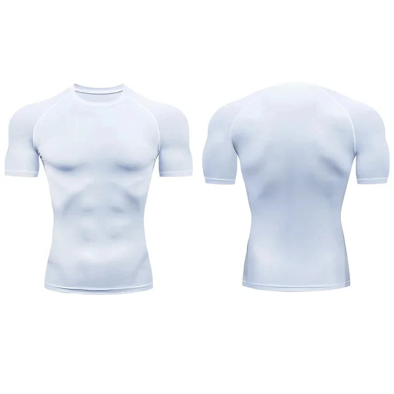 Men's Compression T-Shirt Summer Sportswear Running T shirt Elastic Quick Dry Sport Tops Tee Athletic Gym Workout T Shirts Men