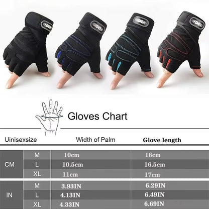 Gym Gloves for Men Women Fitness Weight Lifting Wristband Gloves Body Building Training Sports Exercise Cycling Glove Shockproof