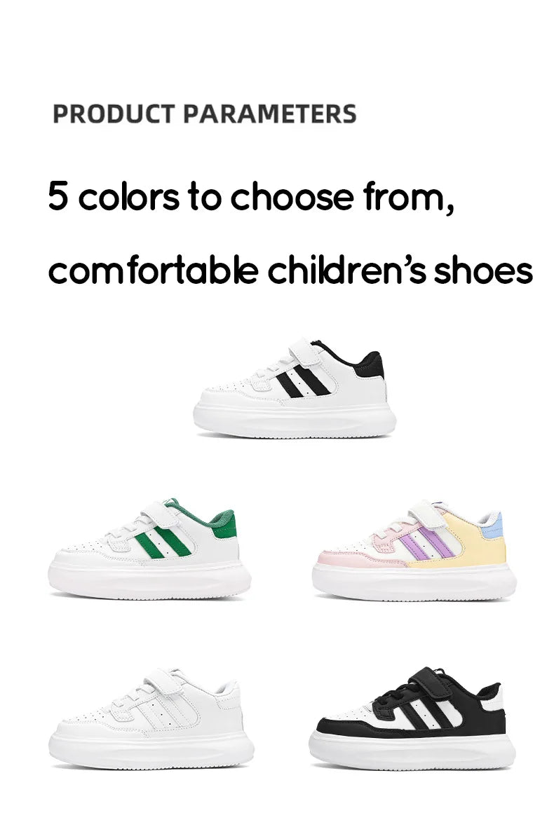 Children's Sneakers Kids Fashion Design Black White Non-slip Casual Shoes for Boys Girls Breathable Sneakers Toddler Outdoor