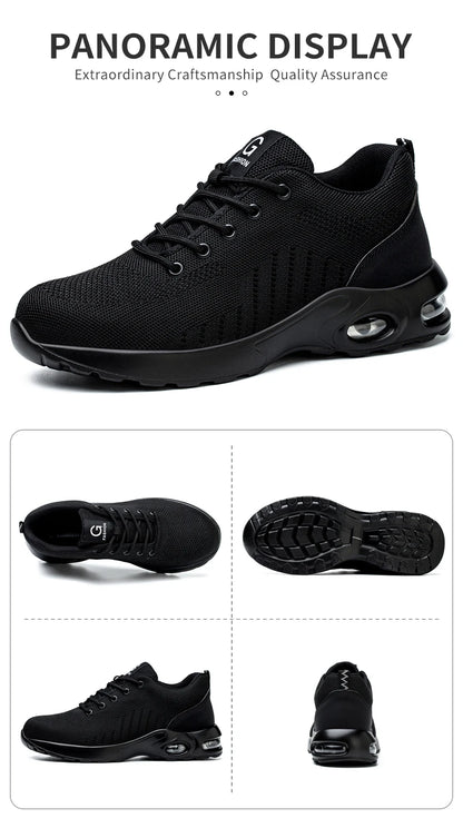 Air Cushion Work Safety Shoes For Men Women Breathable Work Sneakers Steel Toe Shoes Anti-puncture Safety Protective Shoe