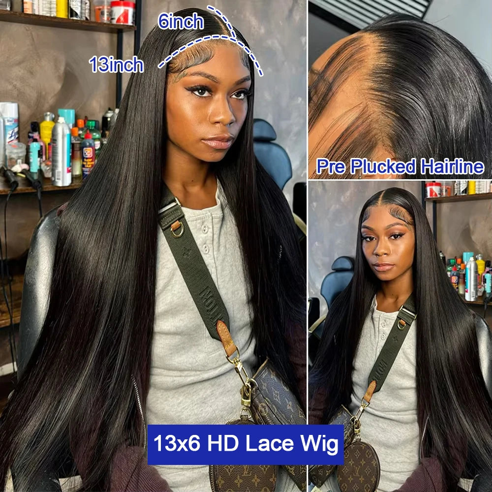 Vietnamese Raw 13X4 Lace Front Wigs For Black Women Remy 30 40 Inch Pre Plucked Bone Straight Human Hair Wigs 13X6 Hd Lace Frontal Wigs