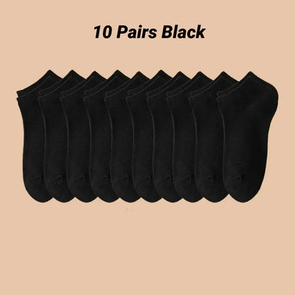 Solid Color Ankle Boat Socks Low Cut Short Style Comfortable Fashionable For Men Women Spring Summer Round Neck Casual