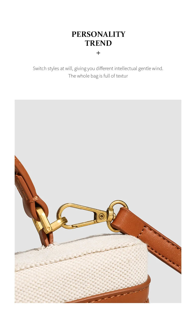 Fashion Box Women Handbags Designer Thick Canvas Shoulder Crossbody Bags Casual Spring And Summer Small Purses 2024 Bolso Mujer