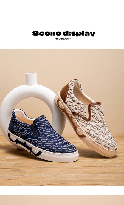 Shoes For Man Loafers Breathable cloth upperLeather elasticized adjustable mouthCH lettersLuxury brand men's shoes