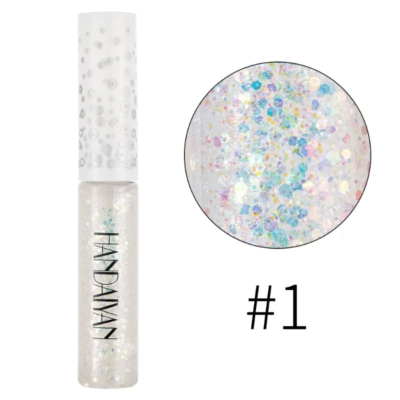 12 Color Liquid Glitter Eyeliner Pearl Shimmer Fashion Sequin Gel Waterproof Lasting Quick Dry Blue Silver Eyeliner Party Makeup