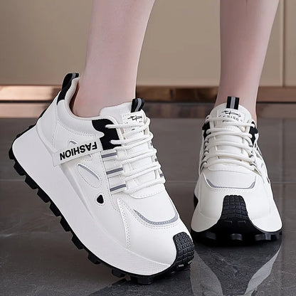 Korean Version of New Dad Shoes for Women, 2025 Spring Autumn Student Sports Running Casual Thick Soled Height Increasing Shoes