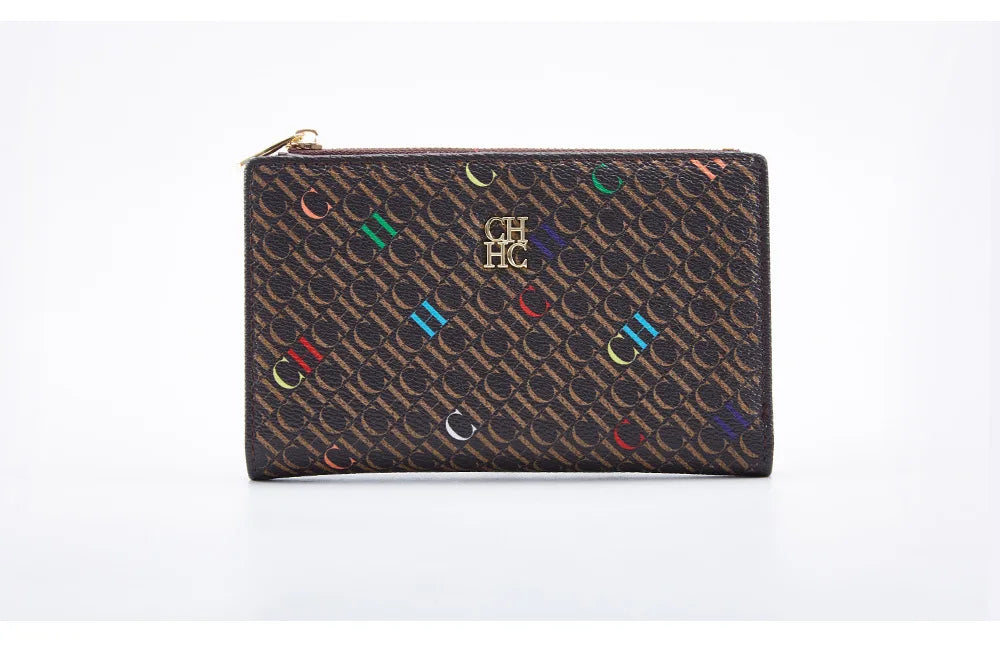 Carolina Herrera NEW Women's Cartoon Long Wallet, Classic PVC Fashion Simple Lightweight All-Match Purse