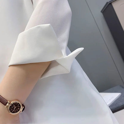 Women Blazer Jacket Cardigan Summer Suit Coat Three Quarter Sleeve Turn Down Collar Office Lady Open Stitch Outerwear 2025