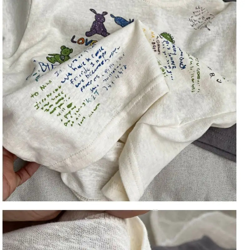 2025 Cartoon Baby T-shirts Korea Style Children's Baby Short Sleeve Printing Tees For Boys Girls