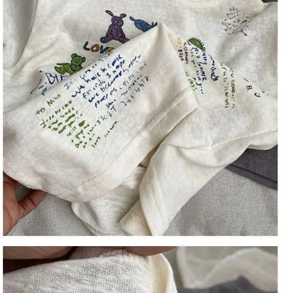 2025 Cartoon Baby T-shirts Korea Style Children's Baby Short Sleeve Printing Tees For Boys Girls