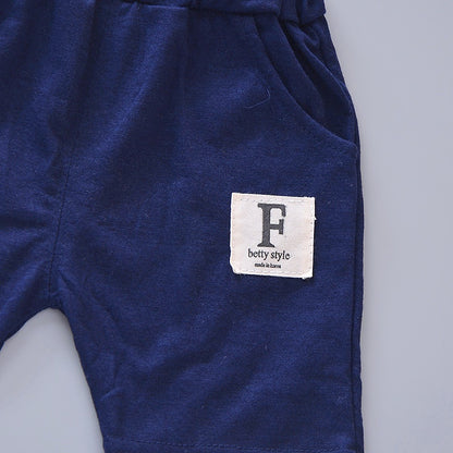 Summer New Cute Boy Suit Children's Printed Short-Sleeved Printed Shirt + Shorts Suit Children's Cotton Cute Baby Clothes