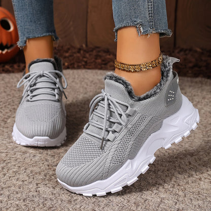 Sneakers Women's Winter Warm Sports Shoes Non Slip Soles Suitable for Cold Weather Outdoor Walking Sports Shoes Ladies Sneakers