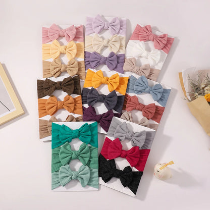 3Pcs/Set Cute Solid Headband for Baby Girls Soft Elastic HeadWrap Turban Hairband Headwear Infant Kids Hair Accessories