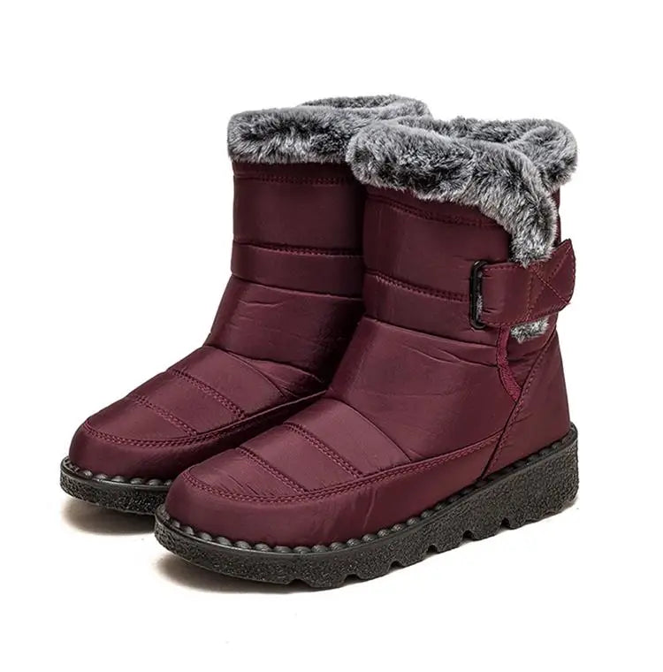 Snow Boots Woman Fashion Women Shoes Platform Shoes Woman Solid Mid Women's High Boots New Botas Mujer Winter Ladies Boots