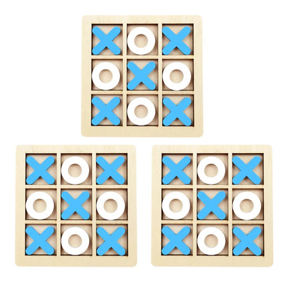 Montessori Chess Play Jigsaw Toy Game Wooden XO Tic Tac Toe Game Interaction Puzzles Training Brain Learning Early Education Toy