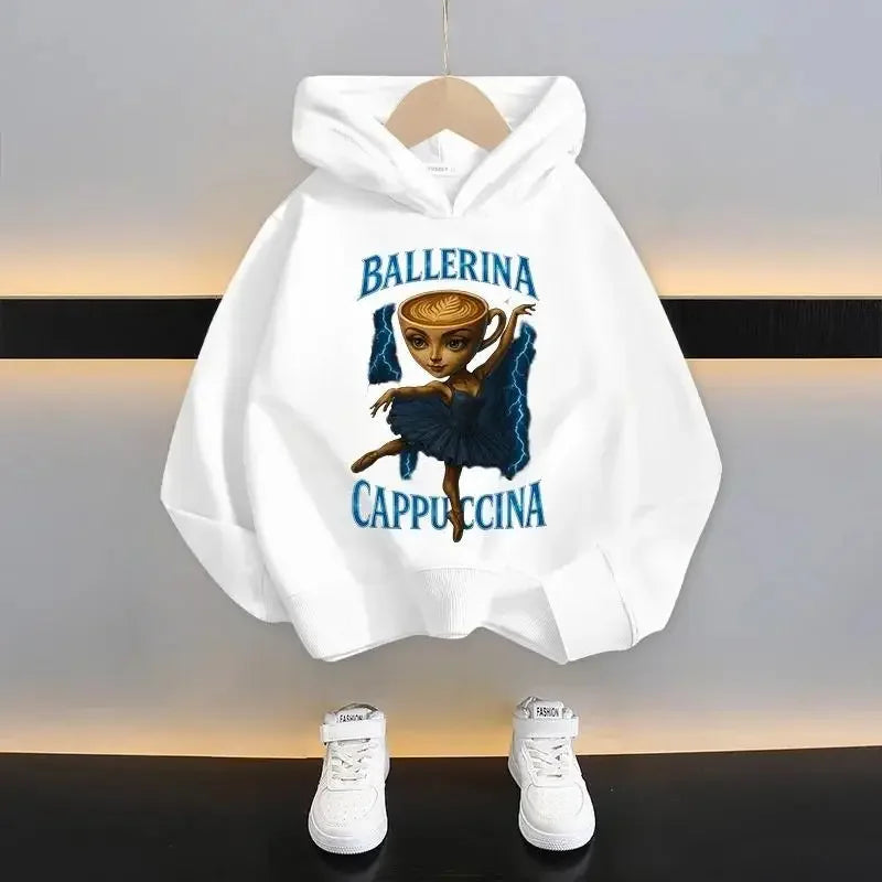 Autumn Cute Italian Brainrot Print Children's Hoodies Funny Cartoon Graphic Kids Fashion Girl Sweatshirts Casual Boy Pullover