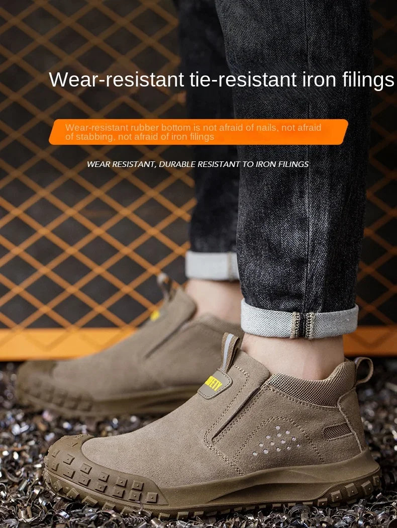 Men Safety Boots Welder Safety Shoes Anti-Smash Indestructible Safety Shoes Men Work Boots Steel Toe Security Boots Footwear