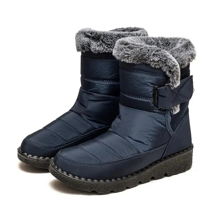 Snow Boots Woman Fashion Women Shoes Platform Shoes Woman Solid Mid Women's High Boots New Botas Mujer Winter Ladies Boots