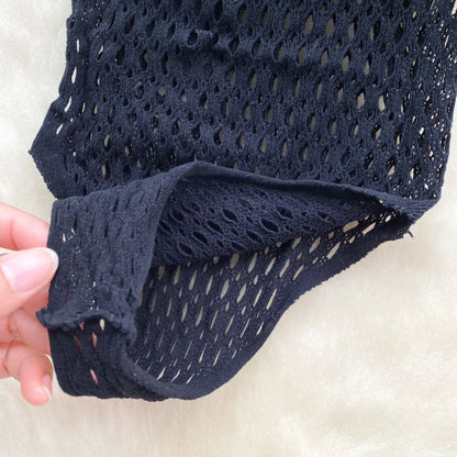 High Elastic Hollow Out Bodycone Women's Pajamas Sexy Erotic Lingerie Halter One-Piece Slim Jumpsuit Bodysuit Black Nightwear