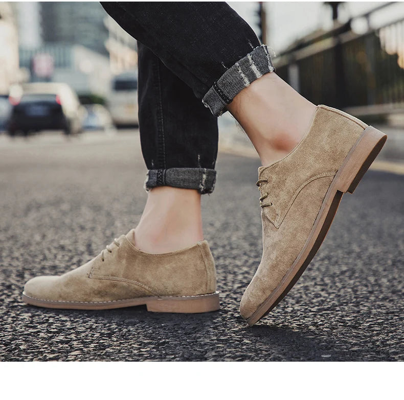 Luxury Men Derby Shoes High Quality Suede Leather Shoes for Men Business Casual Shoes Lace-Up Men Party Wedding Shoes Large Size