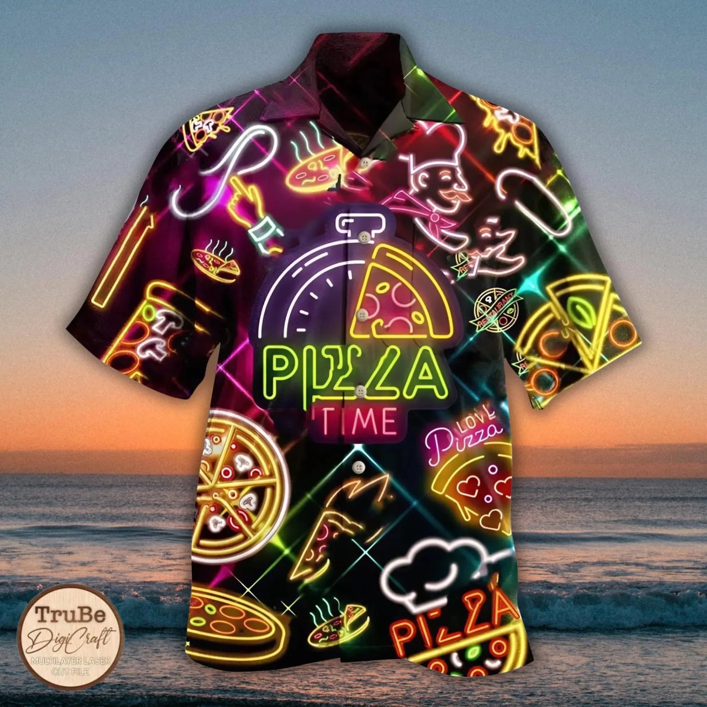 Funny Animal Pizza Hawaiian Shirts Men Women Youth  Music Raccoon Shirt Button Down Space Party Shirt 2025 Vacation Aloha Shirt