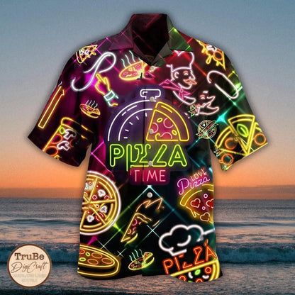 Funny Animal Pizza Hawaiian Shirts Men Women Youth  Music Raccoon Shirt Button Down Space Party Shirt 2025 Vacation Aloha Shirt