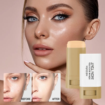 Bronze Foundation Stick Serum Boosted Skin Tint Silky Texture Moisturizing Coverage Concealer Base Even Skin Tone Makeup