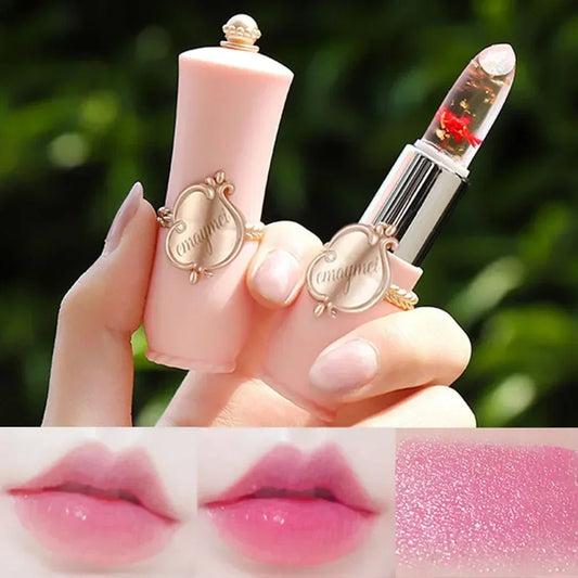 Dried Flower Jelly Lip Balm Lipstick Transparent Waterproof Crystal Lip Oil Hydrating Lip Gloss Plumper Clear Lip Plumper Makeup