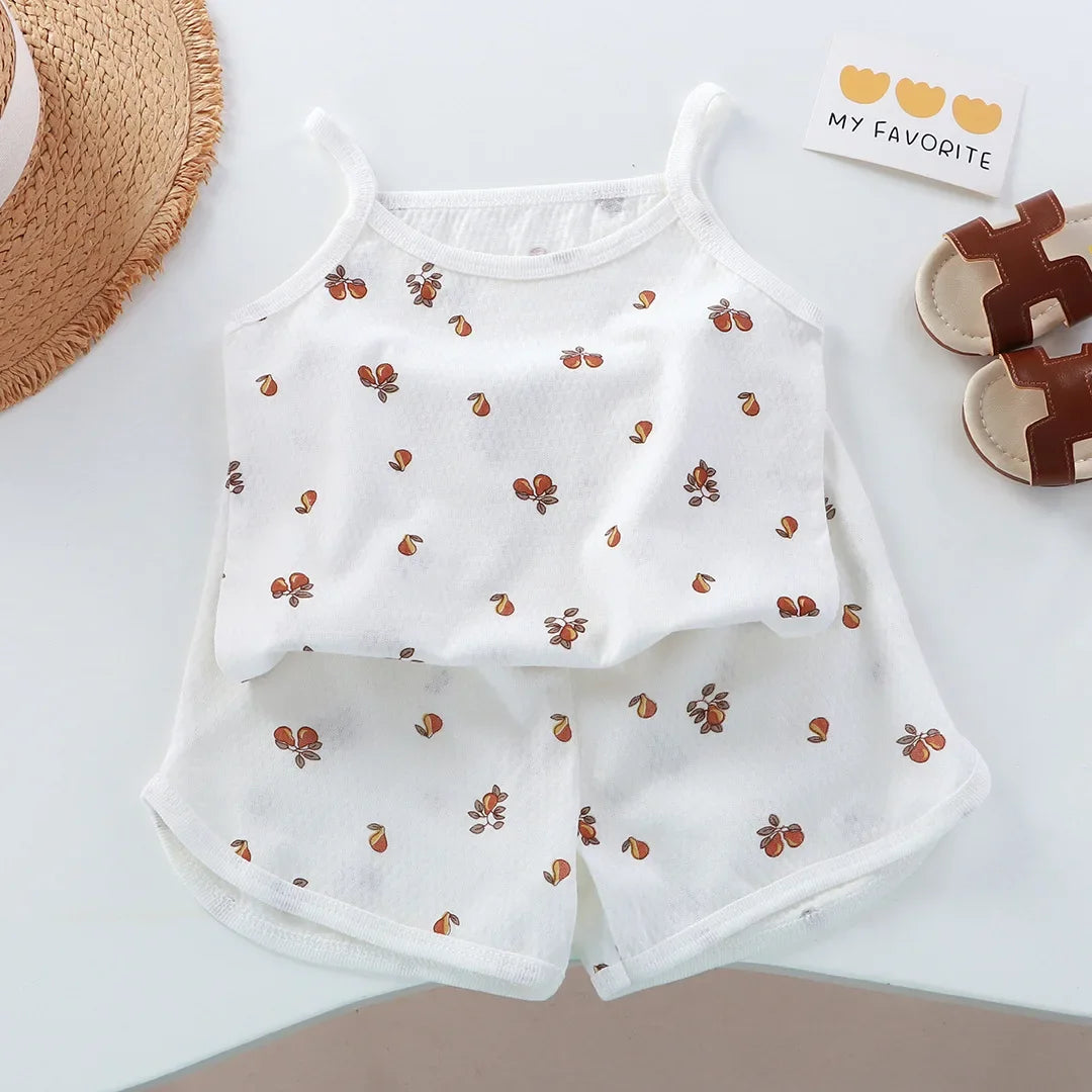 Cotton Camisole Top+Shorts Suits For Infant Girl's Clothes Baby 1st Birthday Sets Summer Newborn Baby Girl Clothing Outfits Sets