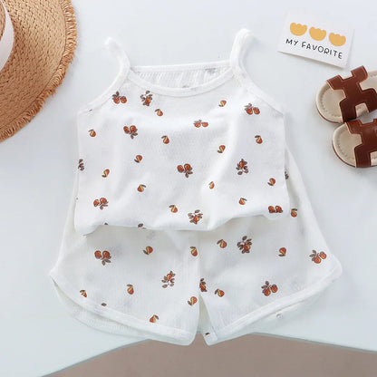 Cotton Camisole Top+Shorts Suits For Infant Girl's Clothes Baby 1st Birthday Sets Summer Newborn Baby Girl Clothing Outfits Sets