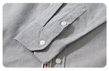 Fashionable Retro Striped Men's Long Sleeve Shirt Casual Handsome Outerwear Korean Style Spring Autumn Wear from Mainland China