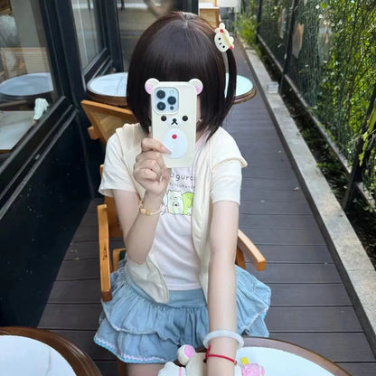 Y2k Harajuku Streetwear Hoodies Women Japanese Style Kawaii Sweet Cute Cartoon Print Zipper Sweatshirt Soft Girl 2026 Jacket