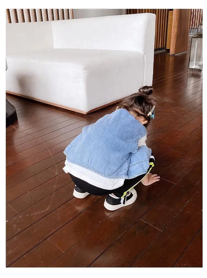 Children's Vest Spring and Autumn Season New Baby Versatile Shoulder Fashion Boys and Girls' Denim Vest Children Clothes