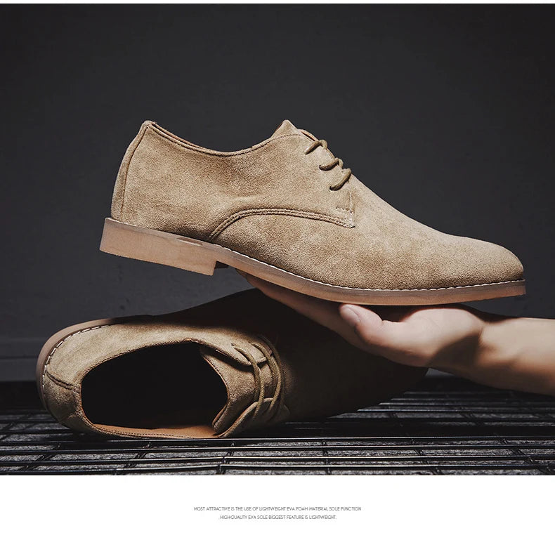 Luxury Men Derby Shoes High Quality Suede Leather Shoes for Men Business Casual Shoes Lace-Up Men Party Wedding Shoes Large Size