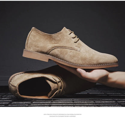 Luxury Men Derby Shoes High Quality Suede Leather Shoes for Men Business Casual Shoes Lace-Up Men Party Wedding Shoes Large Size
