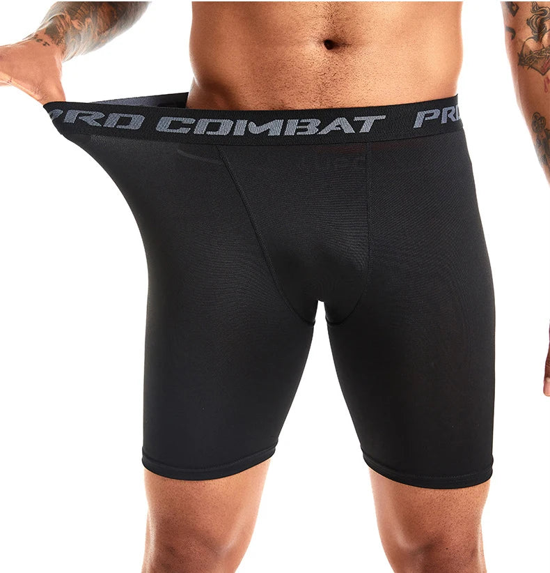Men's Sports Leggings, Bottoming Shorts, Quick-drying Stretch Fitness, Running, Track and Field, Basketball Training, Compressio