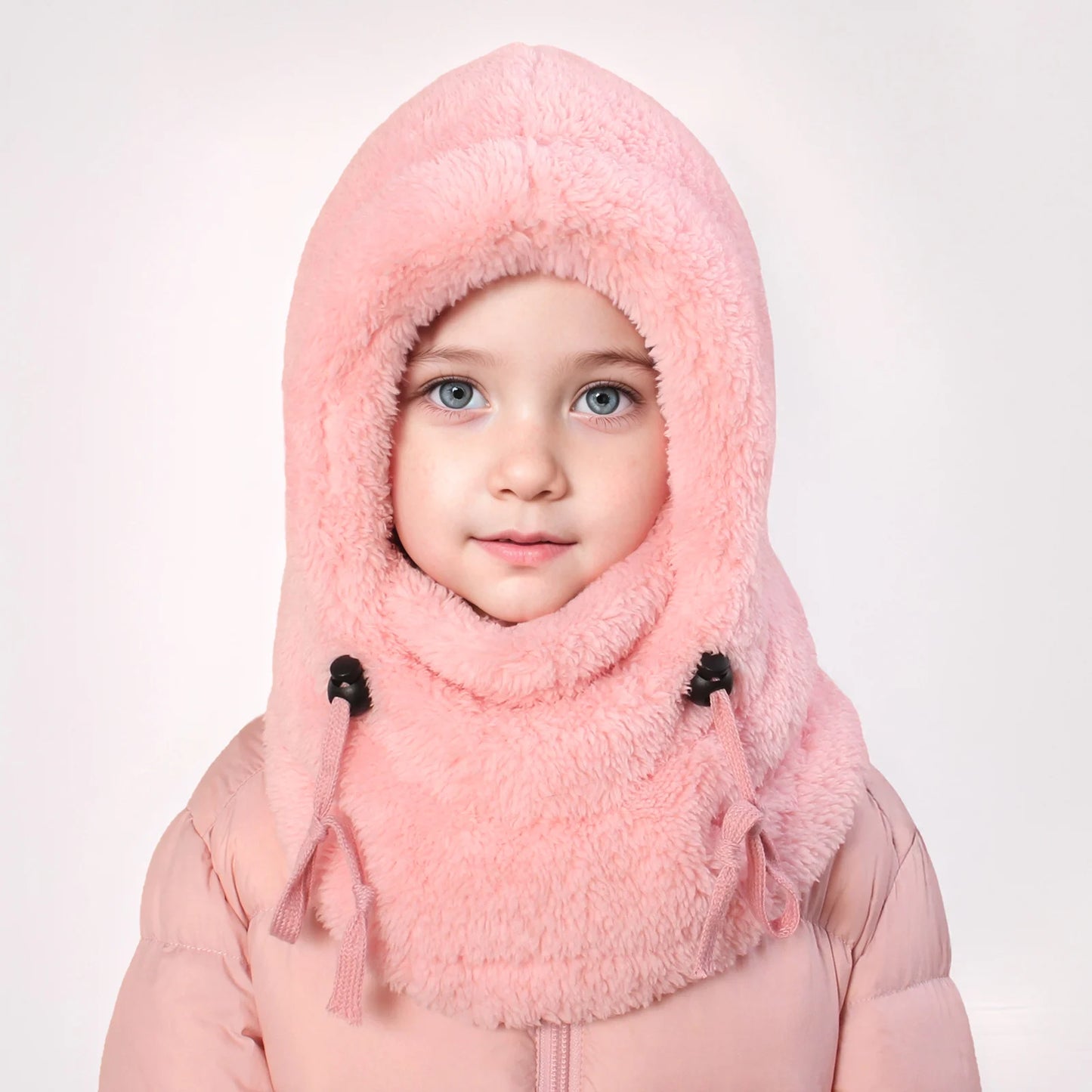 4-14Y Kids' Warm Ear-Protecting Neck Warmer Hat, Thickened Winter Ski Cycling Face Mask Windproof Beanie