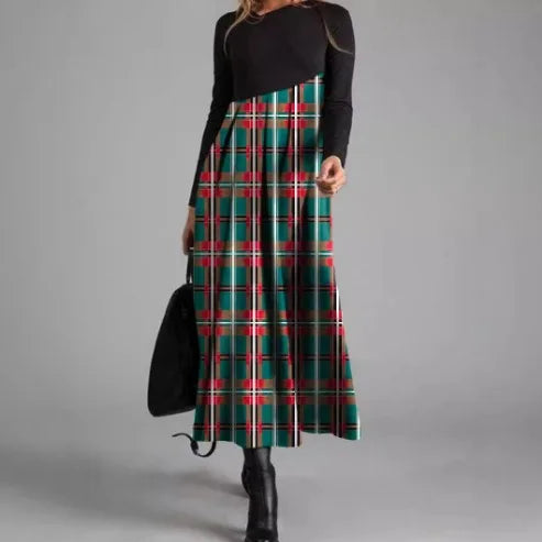 Vintage Women Long Dress V-Neck A-Line Dress 2024 Autumn Elegant Long Sleeves Slim Party Dresses Ladies Casual Loose Vestidos