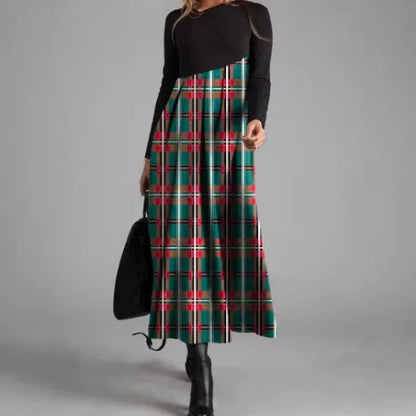 Vintage Women Long Dress V-Neck A-Line Dress 2024 Autumn Elegant Long Sleeves Slim Party Dresses Ladies Casual Loose Vestidos