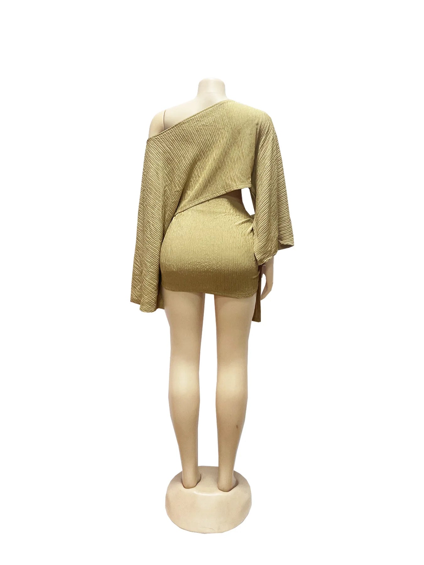 Weird Puss Sexy 2 Piece Set Women Skew Collar Loose Crop Tops+Ruched Knot Ribbon Skirt Matching Beach Vacation Party Club Suit