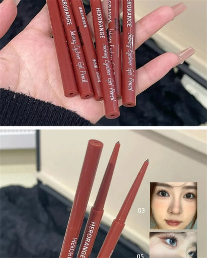 12 Colors Eyeliner Pencil Smooth Wine Red Soft High Pigment Eye Liner Pen Waterproof Matte Aegyosal Lying Silkworm Eyes Makeup