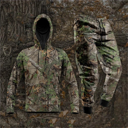 Forest Camouflage 3D Print Hoodies Pants Sets Men's Autumn Sweatshirts Sweatpants Two Piece Suits Outdoor Tracksuit Man Clothing