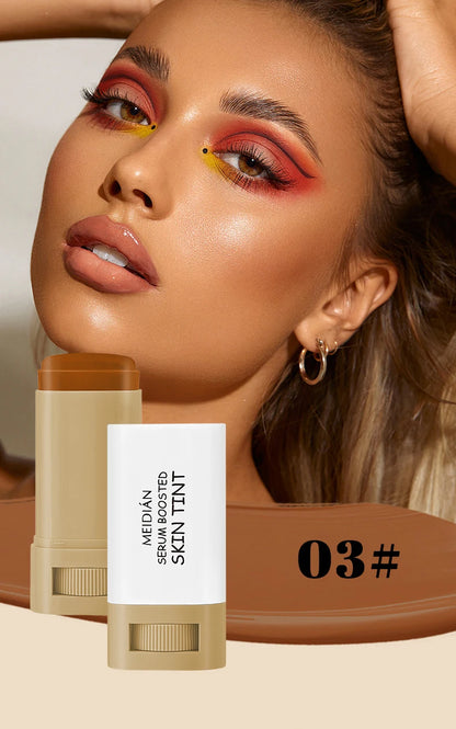 Bronze Foundation Stick Serum Boosted Skin Tint Silky Texture Moisturizing Coverage Concealer Base Even Skin Tone Makeup