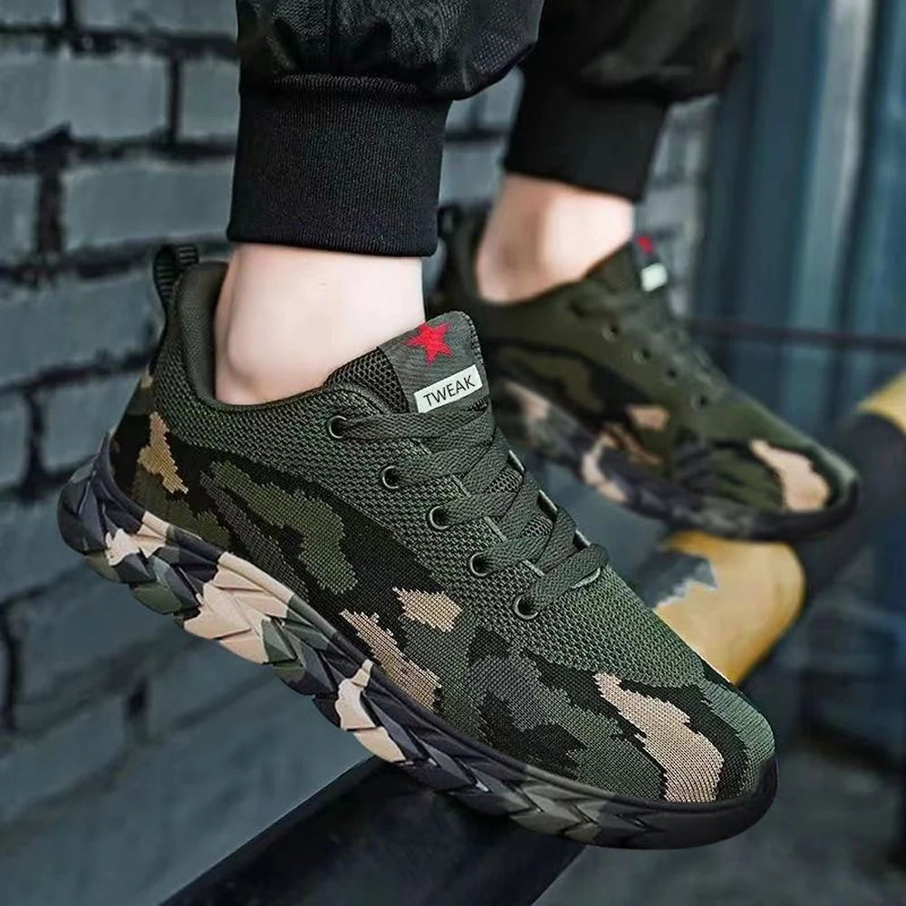 Fashion Camouflage Sports Shoes Men's Women's Non-slip Wear-resistant Breathable Outdoor Sports Lightweight Walking Shoes