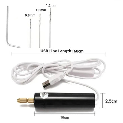 Mini Electric Drill DIY Electric USB Electric Drill Tools For Epoxy Resin Jewelry Making Wood Craft Engraving Pen Tool