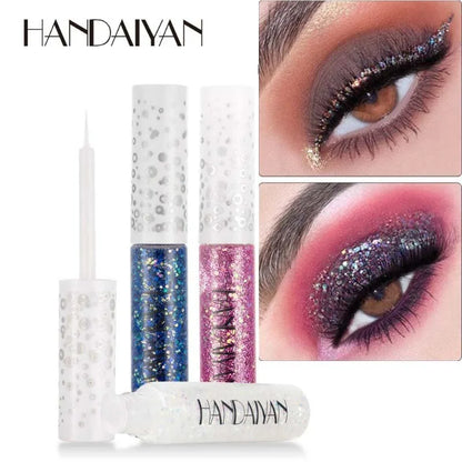 12 Color Liquid Glitter Eyeliner Pearl Shimmer Fashion Sequin Gel Waterproof Lasting Quick Dry Blue Silver Eyeliner Party Makeup
