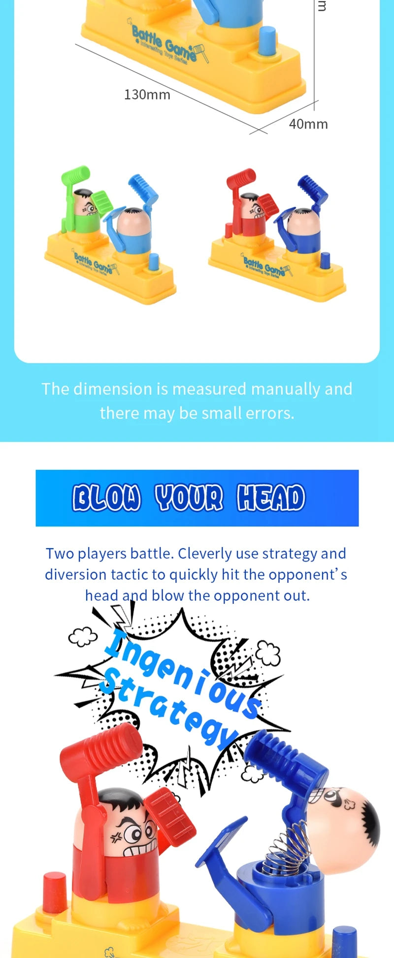 Children's Prank Decompression Funny Toys Two-person Head Fidgeting Game Parent-child Interactive Board Game Children Toy