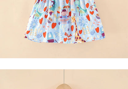 Girls Casual Dresses Flower Printing Sleeveless Casual Dress Toddler Clothes Flower Girl Dresses 2 To 8 Years
