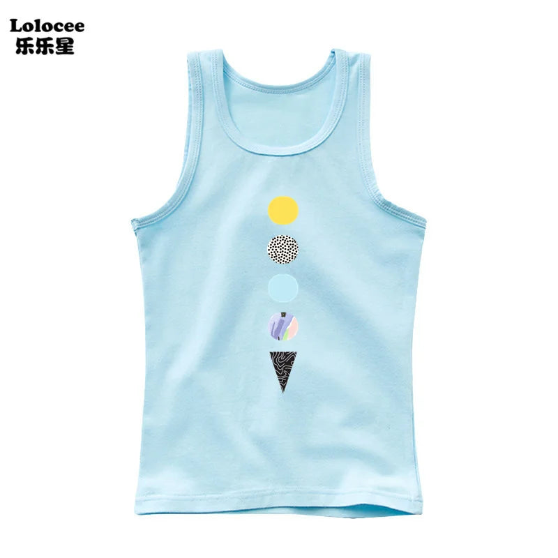 Boys Sleeveless Vest Kids Letter Print Summer 2025 Casual Tank Top Teenagers Singlet Children Camisoles Clothing