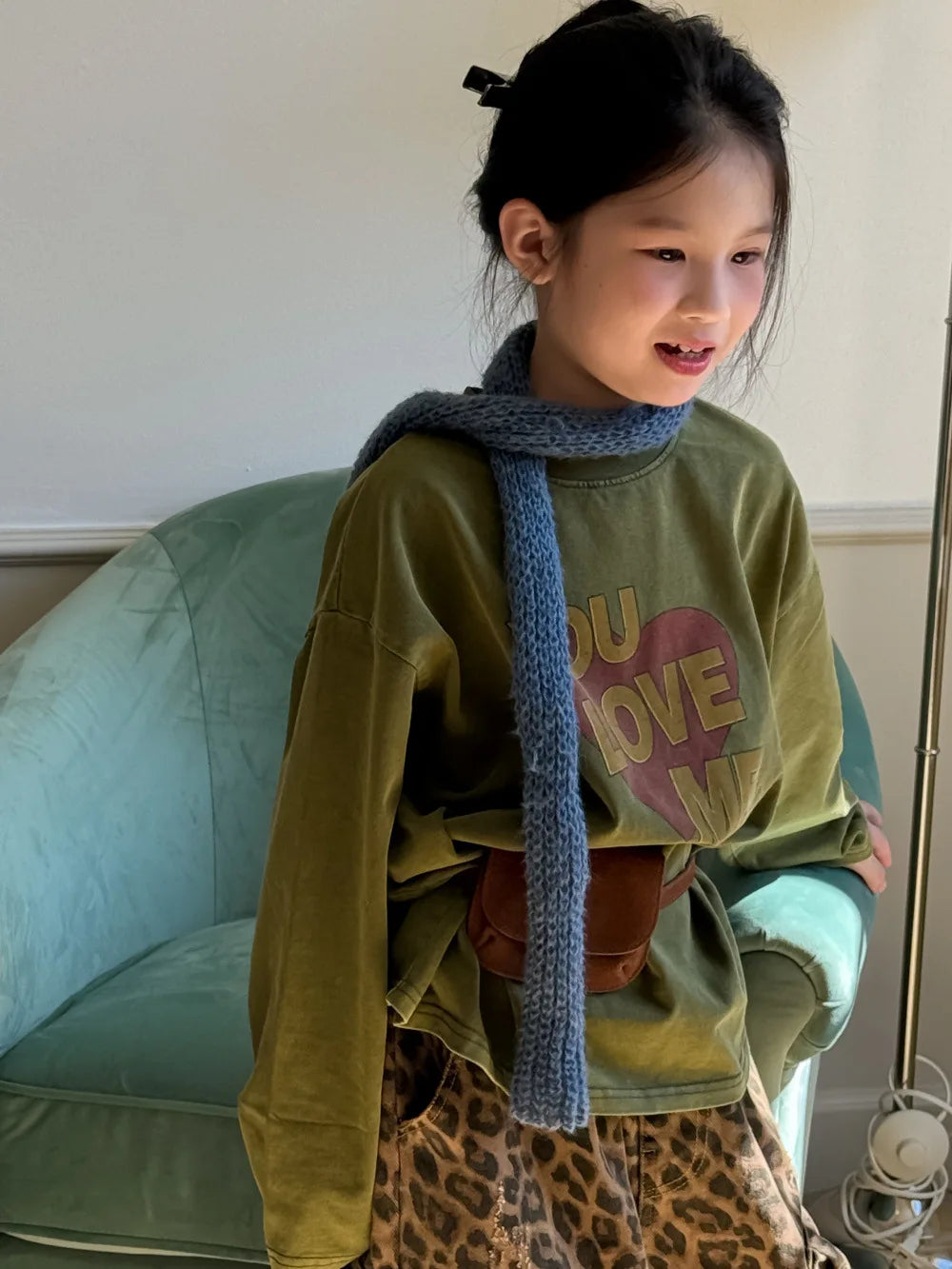 Children's Hoodie 2025 Autumn Girls' Korean Version Long Sleeved Letter Inner with Children's Round Neck Casual Loose Top
